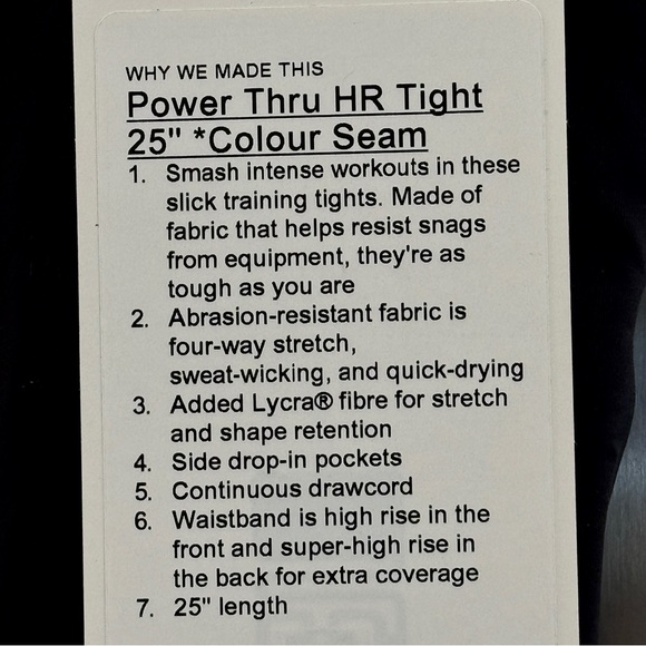 NWT Lululemon Power Thru Legging x Barry’s Tights in Black Orange colour seam​ - Picture 5 of 16